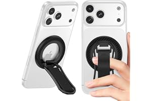 Magnetic Phone Ring for Magsafe Grip Stand, 360° Rotating Finger Loop Kickstand with Soft Strap Magnet Cellphone Grip Holder 
