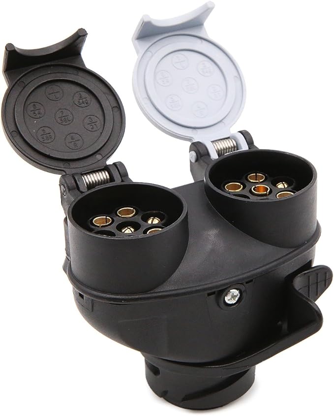 Dawa 2 In 1 Trailer Adapter, 13 to 7 Pin Caravan Electric Trailer