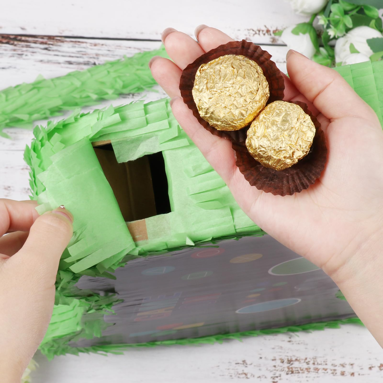 Video Game Controller Pinata with Blindfold and Stick Large Pinata Game Party Supplies for Kids Boy Gaming Theme Birthday Party Supplies Carnival Activity Decorations