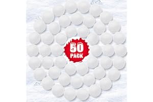 JQTOYD Snowball Fight Set Indoor 50 Pack 2.4 Inch Large Size Fake Snow Fight Ball for Kids Artificial Snow Balls Kids Toys, Winter Snowball Fight Games Xmas Party Decor DIY Supplies Gifts