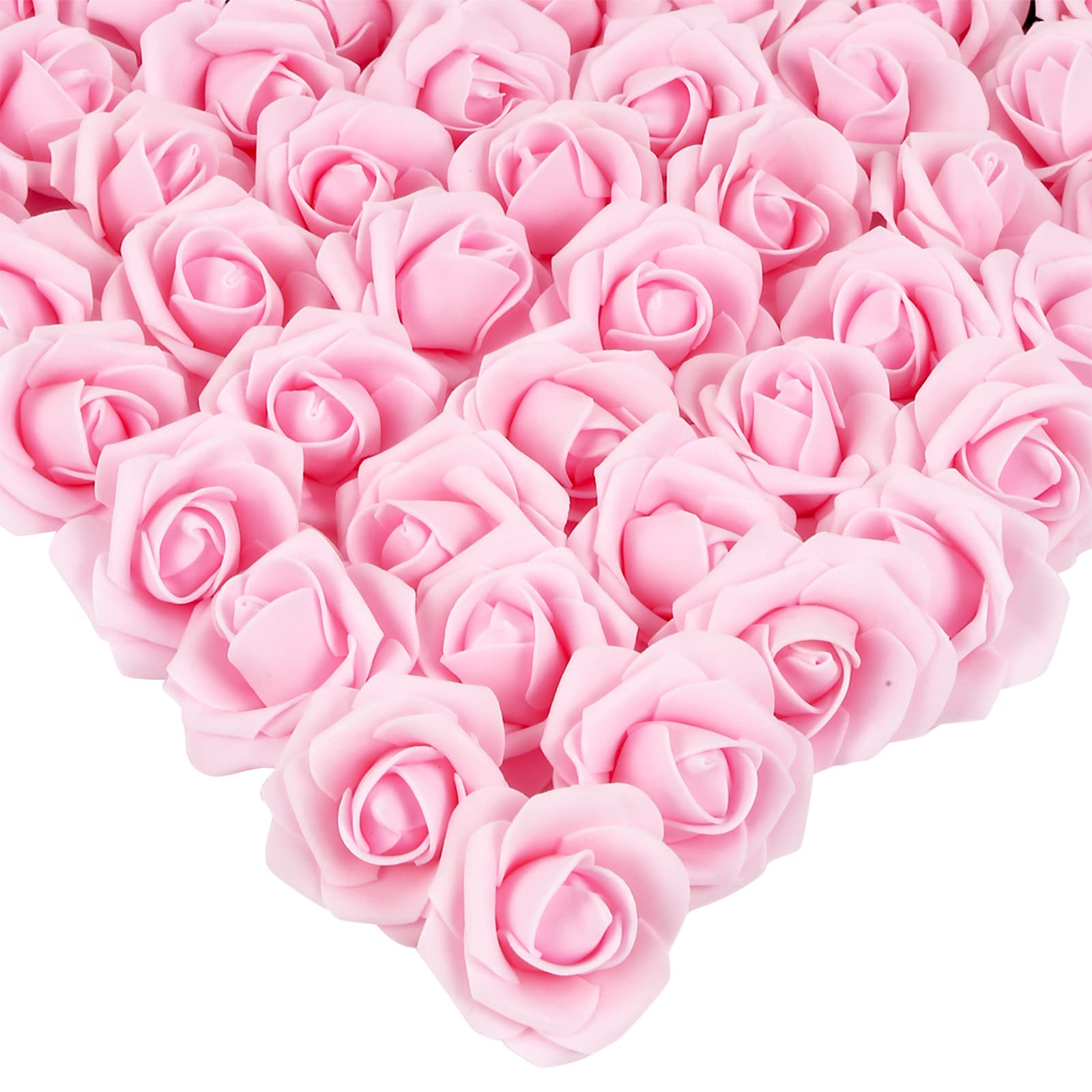 Photo 1 of 200Pcs Light Pink Artificial Rose Flower Heads,INSUNSIX 1.97in Foam Roses Stemless Flowers for DIY Crafts Weddings Bouquets Party Decoration(Light Pink)
