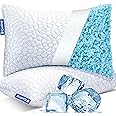 QUTOOL Cooling Pillows for Sleeping 2 Pack, Shredded Memory Foam Bed Pillows Queen Size Set of 2, Gel Pillow for Hot Sleepers