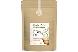 Banyan Botanicals White Basmati Rice – Organic & Pure Basmati Rice for Cooking Healthy Meals and Making Kitchari – With Resealable Zipper Bag – 3.15 lbs – Non-GMO Sustainably Sourced Vegan