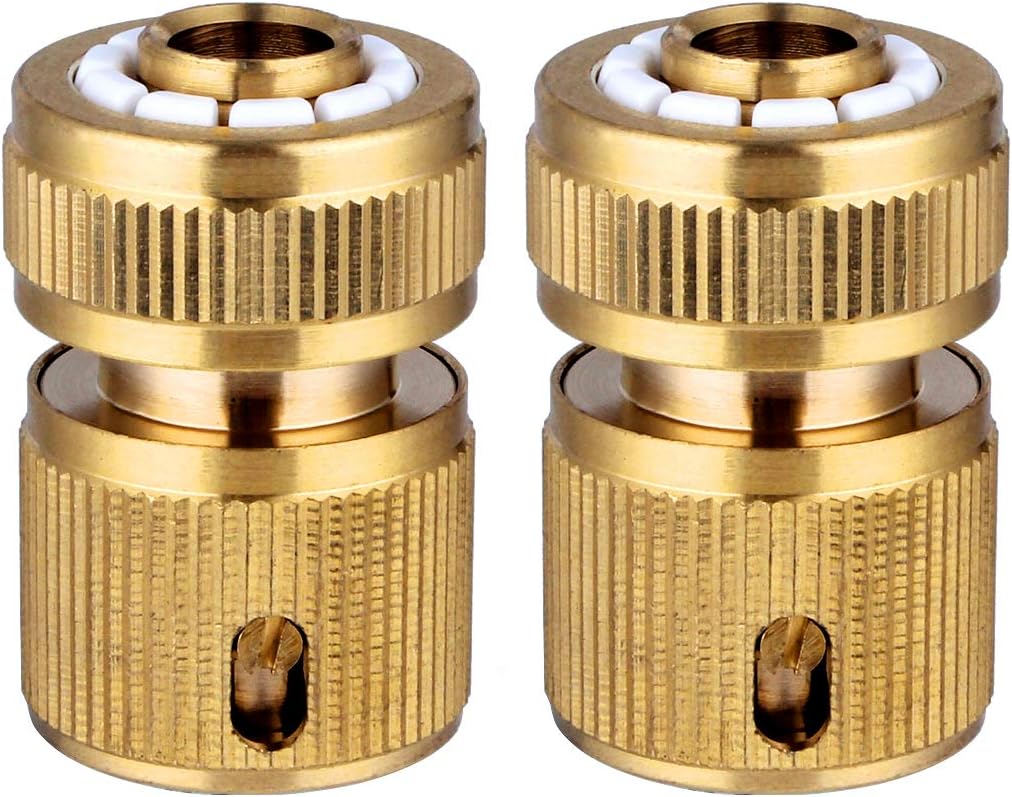 CT 2 pc Brass Hose Connector Hose End Quick Connect Fitting 1/2" Hose