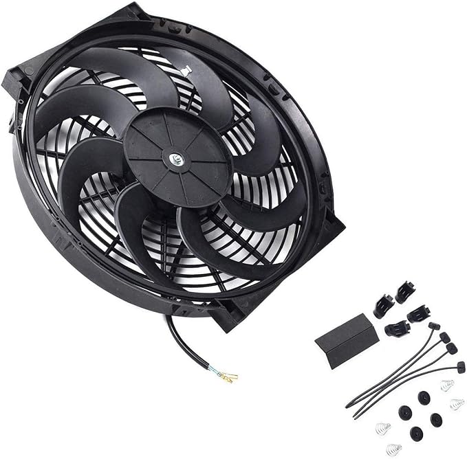 Intercooler Cooling Fan & Fitting Kit 4 x 8" Slim Universal Electric Radiator archives
