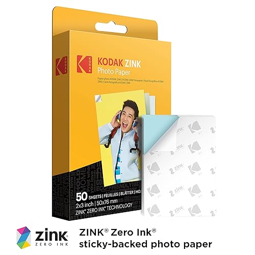 Zink Kodak Step Wireless Color Photo Printer Bundle with Premium