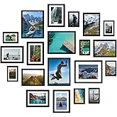 Fixwal 20 Pack Picture Frames Collage Wall Decor Wall Frame Set for Gallery Wall Decor, Hanging or Tabletop Display, Assorted Picture Frames Including 8x10, 5x7, 4x6 Family Photo Frames, Black