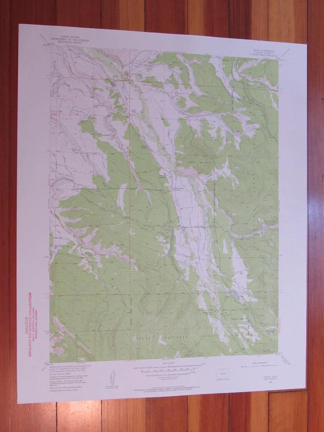 Gould Colorado 1957 Original Vintage USGS Topo Map