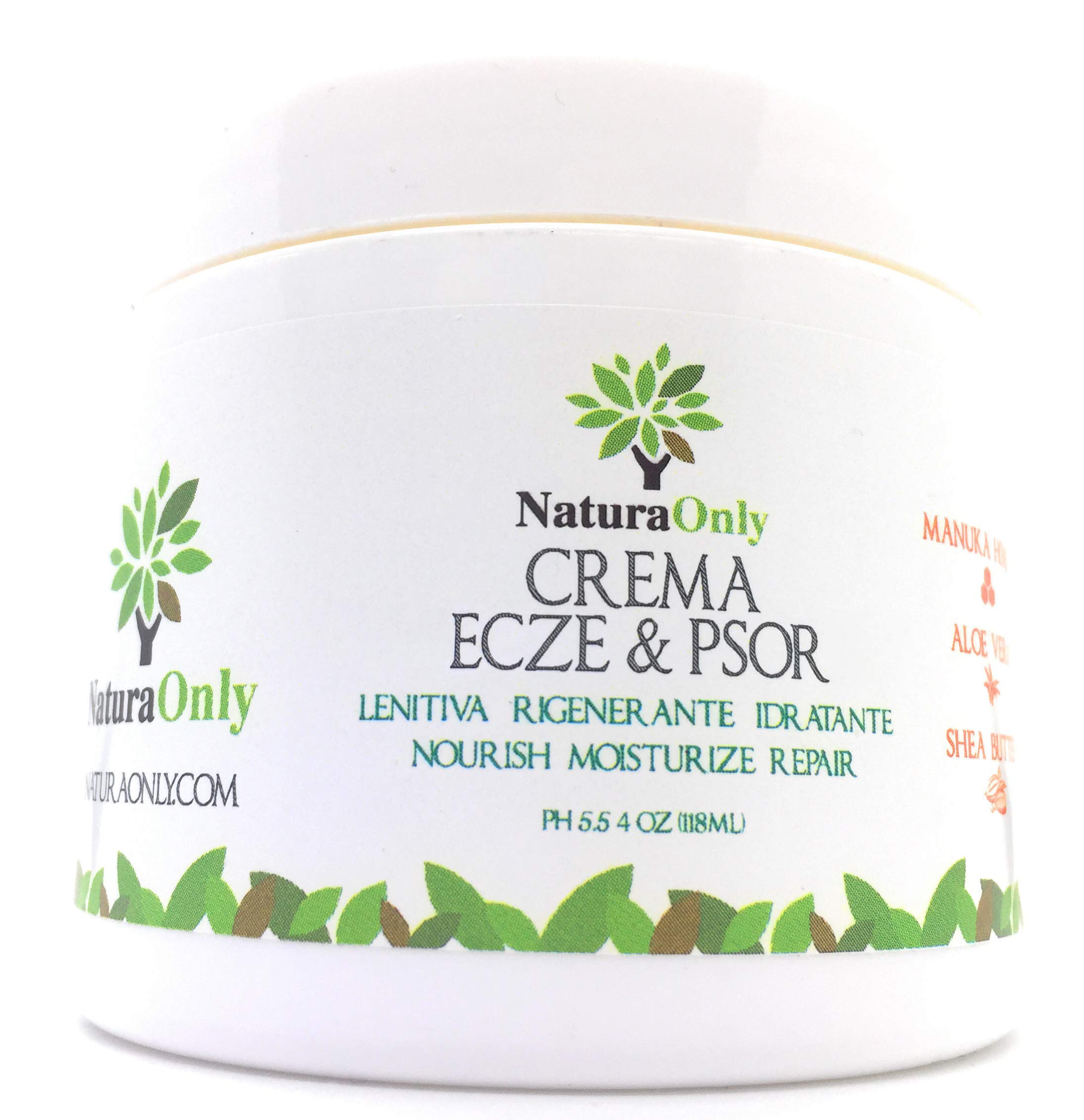 Eczema & Psoriasis Cream Natura Only, For Dry, Irritated Skin, Itch Relief, Dermatitis, Rosacea. Natural 15-in-1 Formula Promotes Healing and Calms Redness, Rash and Itching Fast
