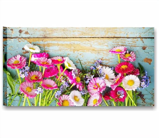 title=Quadri L&C ITALIA Margherite Vintage 1, Quadro Moderno Stampa Tela Canvas 90 x