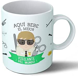 Planetacase Taza Desayuno Aquí Bebe el Mejor Vigilante del ...