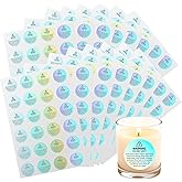 600Pcs Candle Warning Labels 1.18 Inch Waterproof Candle Stickers Self-Adhesive Candle Lables for Candle Making Supplies Wax Melt Containers for DIY Jars Tins Votives Glasses