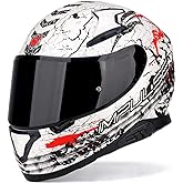 HAX Full Face Motorcycle DOT Approved Helmet with Dual Rear Wing and Pinlock Ready - Lightweight and Durable Motorbike Street Bike Helmet for Adults (Scorpion,L)