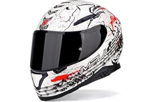 HAX Full Face Motorcycle DOT Approved Helmet with Dual Rear Wing and Pinlock Ready - Lightweight and Durable Motorbike Street Bike Helmet for Adults (Scorpion,XL)