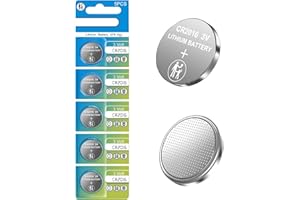 volkate CR2016 Battery, 3V Lithium Battery 5 Count Pack, CR 2016 3 Volt Button Coin Cell Battery Replacement for Remote Controls, Car Key Fobs, Watches, Garage Door Openers