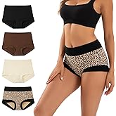 INNERSY Women's Cotton Boyshorts Underwear Soft Moisture Wicking Boxer Briefs 4-Pack