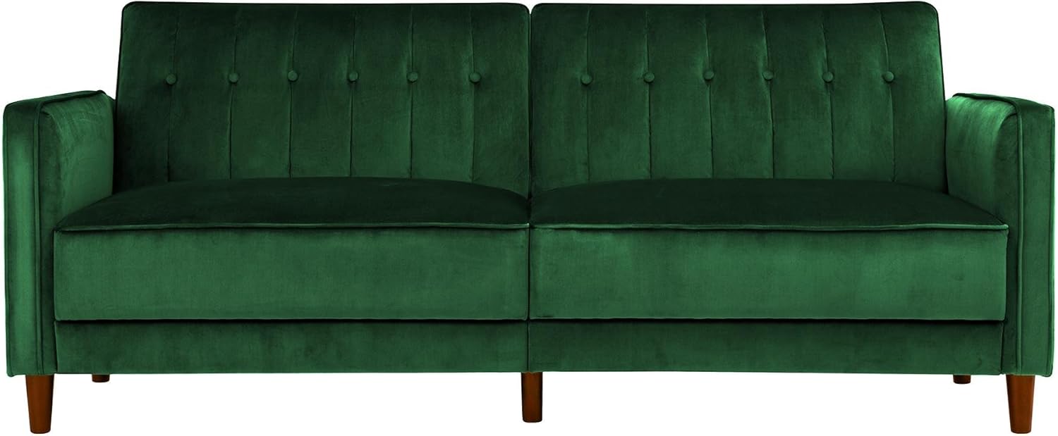 Amazon Com Dhp Ivana Tufted Futon Green Velvet Kitchen Dining