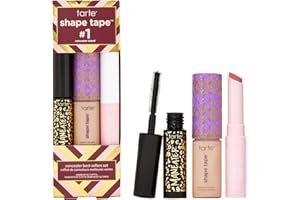 tarte shape tape best-sellers set – Shape Tape Concealer, Hydrating Lip Gloss Balm & Mascara for Curl, Volume & Length, Longwear, Cruelty Free