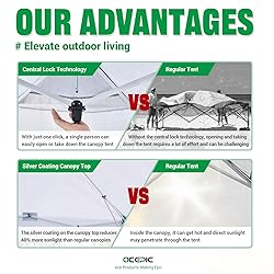 Acepic 10x10 Pop Up Canopy Tent with Sidewall,300D