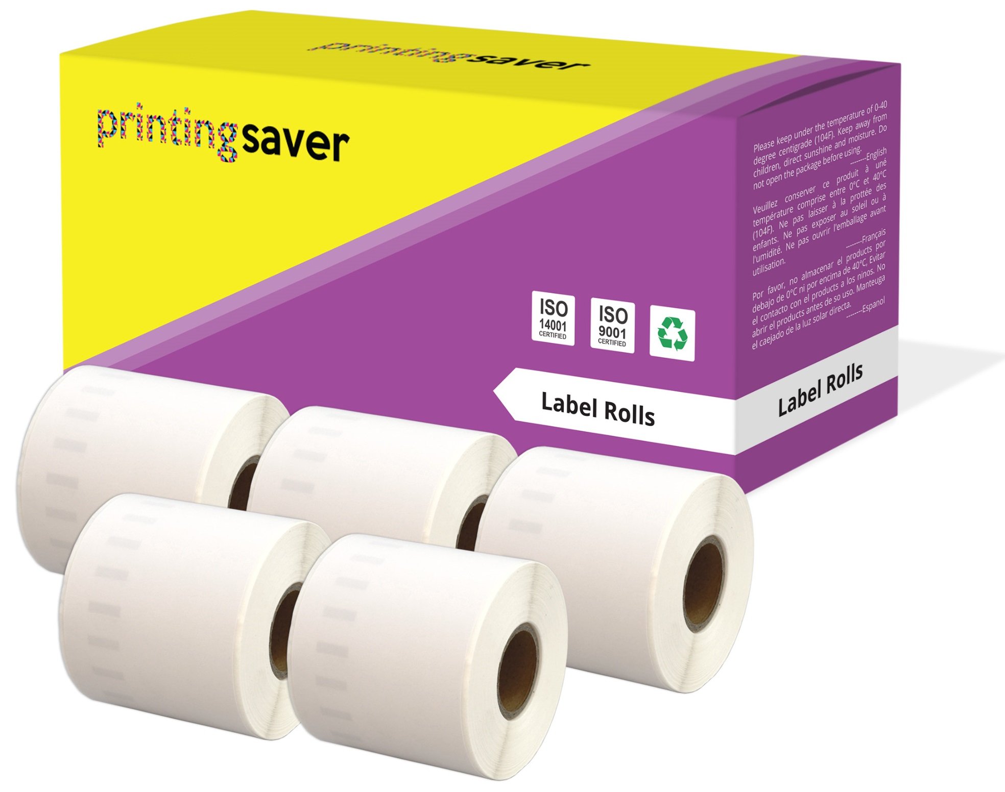 Printing Saver 5X 99019 59 x 190 mm Compatible Lever Arch File Labels Rolls (110 Labels per Roll) for LabelWriter 310 320 330 4XL 400 450 Turbo/Twin Turbo/Duo & Seiko SLP Label Printers