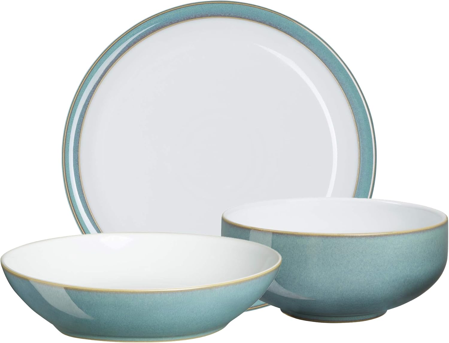 Denby AZURE 12PPS (Dinner, Pasta, Cereal) Dinnerware Set, One size, aqua teal