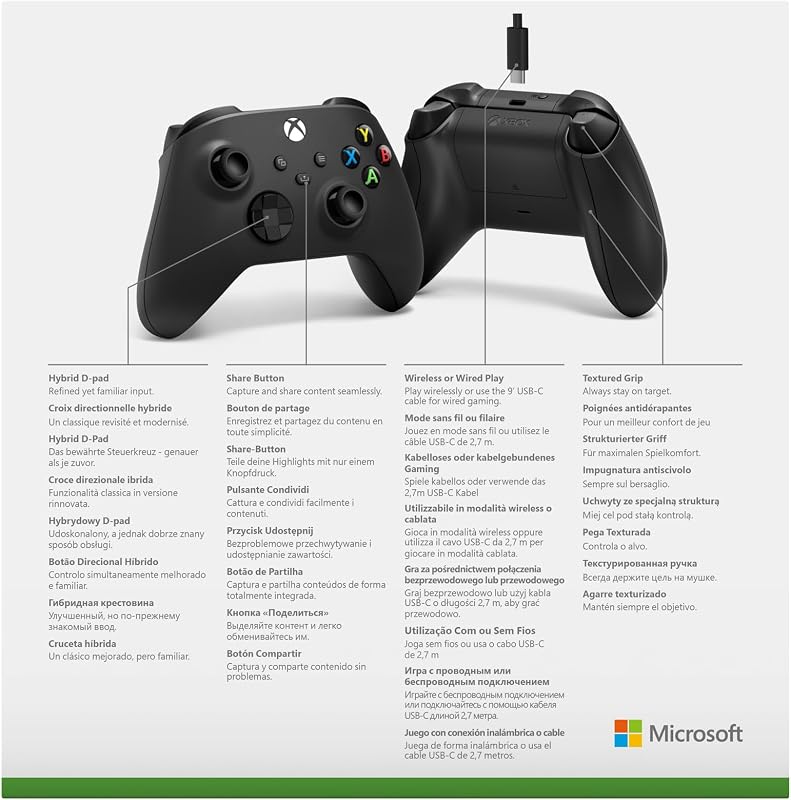 Wireless Controller für PC + USB C Kabel