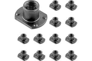 Swpeet 10Pcs M10 Black T-Shaped Weld Nuts Kit, Tab Base UNC Carbon Steel Machine Screw, Welding Hood Fasteners 4 Projection Ideal for Furniture Vehicles Caster and Industry Machine