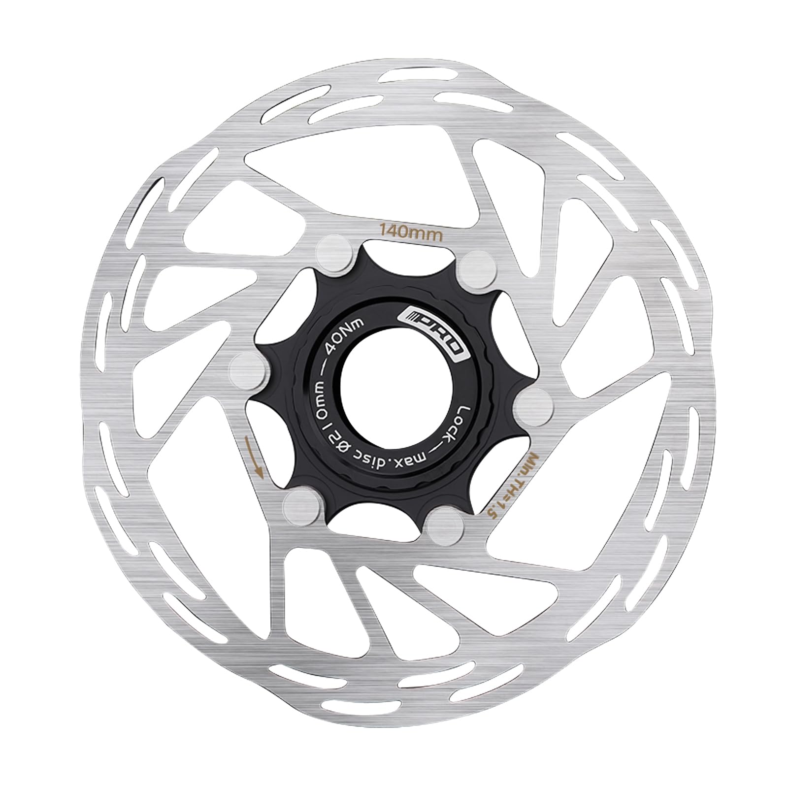 Photo 1 of BUCKLOS IIIPRO Bike Centerlock Disc Brake Rotor 140mm 160mm 180mm 203mm, Mountain Bike Road Bike MTB Stainless Steel Center Lock Bicycle Brakes Rotors for E-bike/BMX(Black)