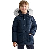 maoo garden Boys Puffer Winter Coat Big Kids Heavyweight Sherpa Lined Fur Hooded Jacket Water-Resistant Snow Parka