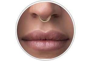14K Gold Filled Septum Cuff – Tribal Clip-On Nose Ring 20G – Non-Piercing Gold Septum Jewelry for Women