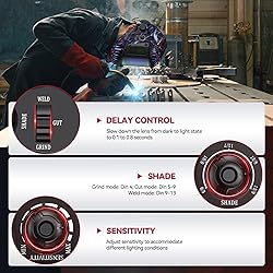 ARCCAPTAIN Auto Darkening Welding Helmet with Side