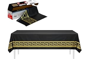 Neatiffy 54 in x 54 ft Disposable Plastic Table Cloth Roll with Slide Cutter | Waterproof Cover for Rectangle, Square, Oval T