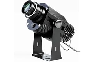 DRILWOUE 100W GOBO Projector LED Logo GOBO Projector Image Rotation IP65 Waterproof with Manual Zoom DJ Effect Light Custom Gobos for Company Restaurant Store Wedding Advertising Outdoor Use (100, Watts)