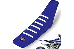 fewfuss Dirt Bike Seat Cover - White Stripe Universial Seat Cover for Dirt Bike - Motorcycle Motorcross Enduro Seat Covers (Blue)