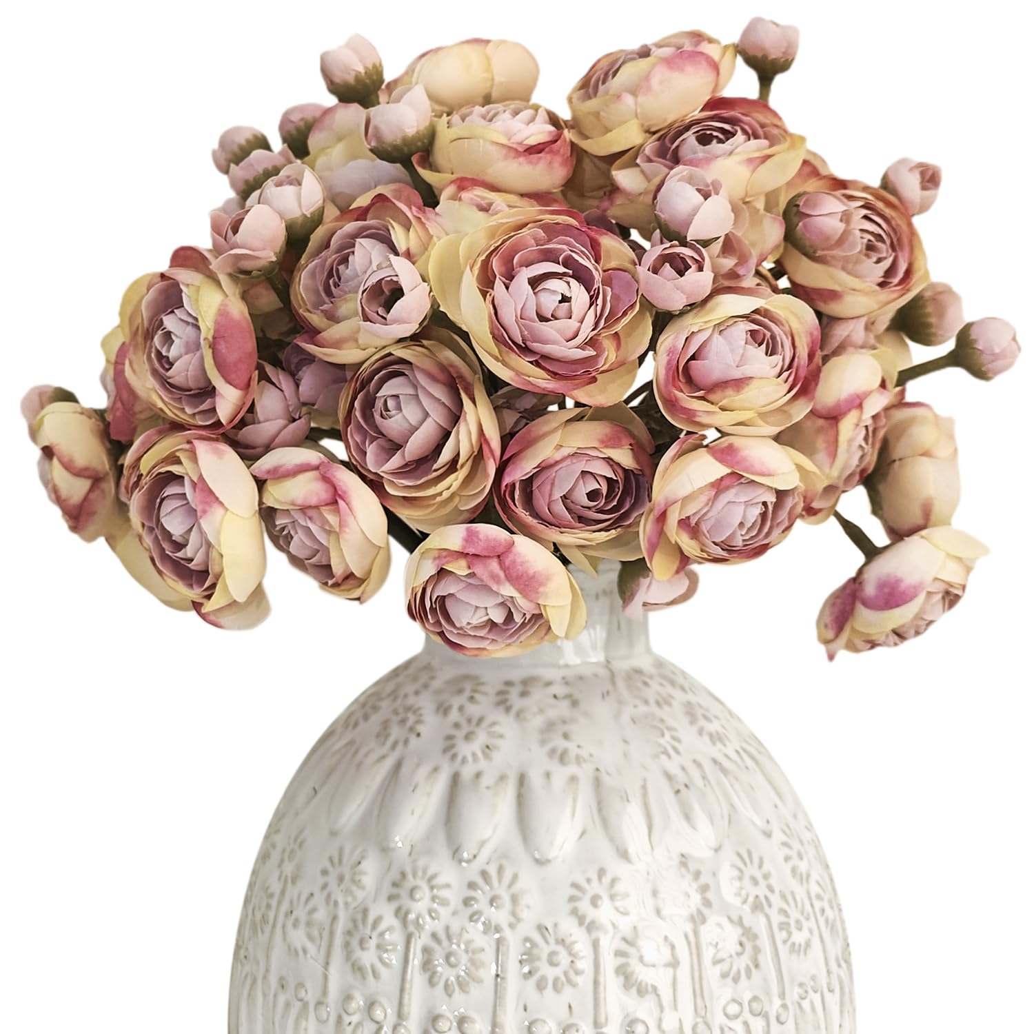 Photo 1 of Letjolt Ranunculus Artificial Flower 18 Pcs Purple Silk Ranunculus Wedding Bouquet Engagement Centerpieces Arrangements Bridal Shower Decorations Home Decor, Light Purple