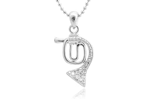 Spinningdaisy Silver Plated Woodwinds Musical Instrument Necklace