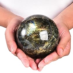 MOGEMT Labradorite Crystal Ball with Stand Large