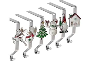 K-MLICE Christmas Stocking Holders Set of 6, Christmas Stocking Holders for Mantle Set of 6, Fireplace Stocking Hangers 6 Pack, Stocking Stand, Farmhouse Rustic Xmas Decorations for Home Indoor