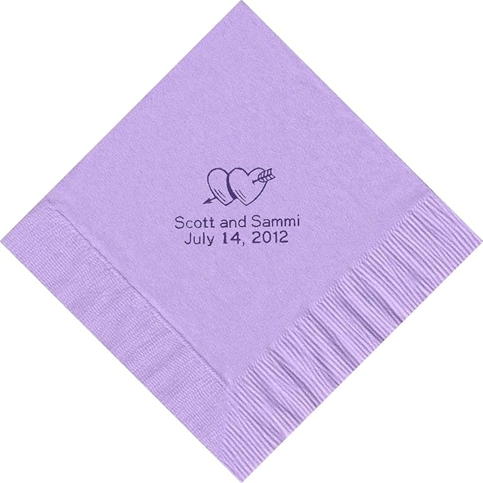 100 Printed Personalized Luncheon Dinner Party Napkins