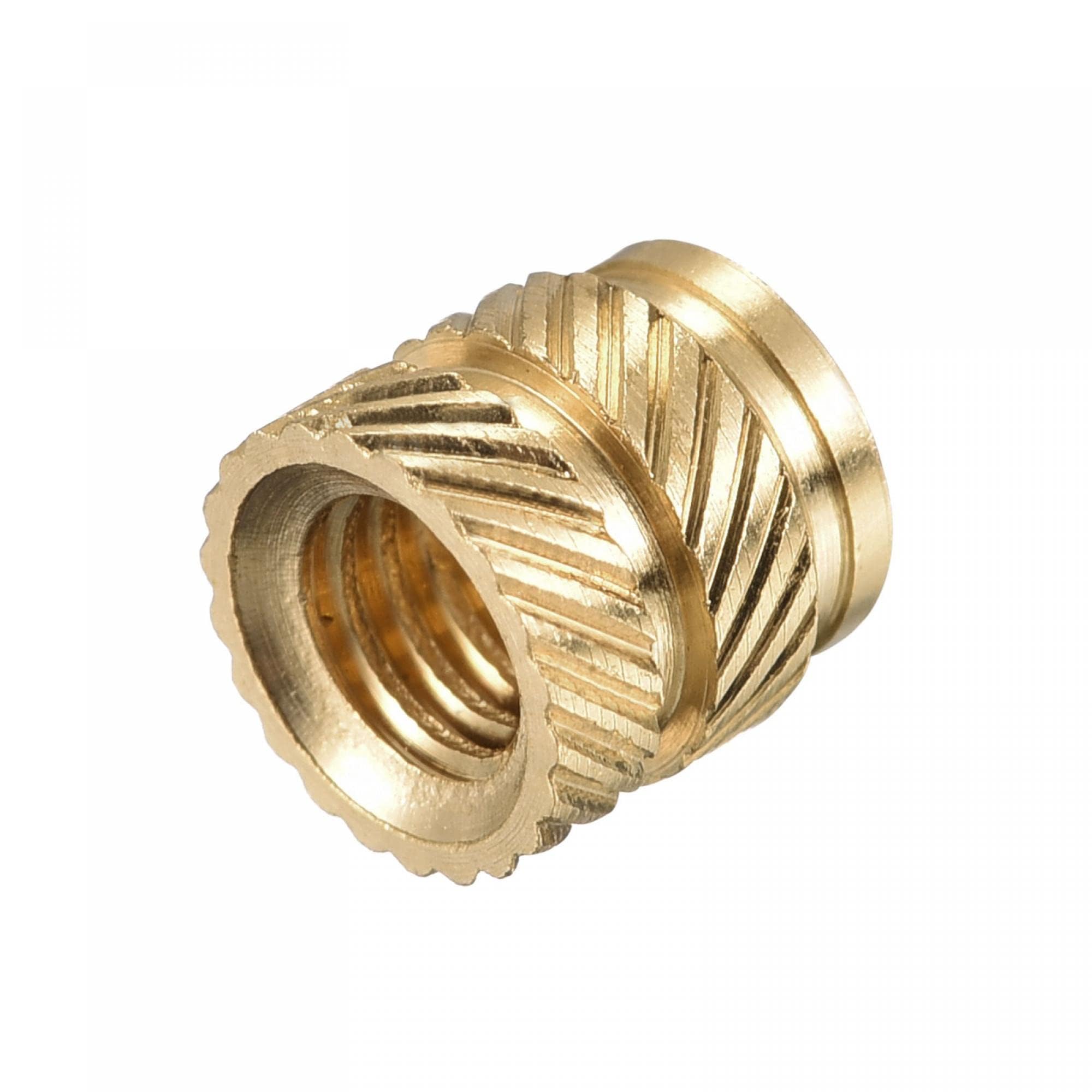 TOP-VIGOR 60Pcs M4 Threaded Knurled Insert Nuts, M4 x 6mm x 6mm OD 3D Printing Brass Nuts, Female Threaded Inserts Brass Heat Set Insert Embedment Nut for 3D Printing