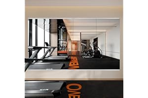 EVORALIS Gym Mirror for Home Gym Wall, 56''x16''x4PCS, Large Full Body Tempered Glass Mirror, Frameless Wall Mirror, for Home