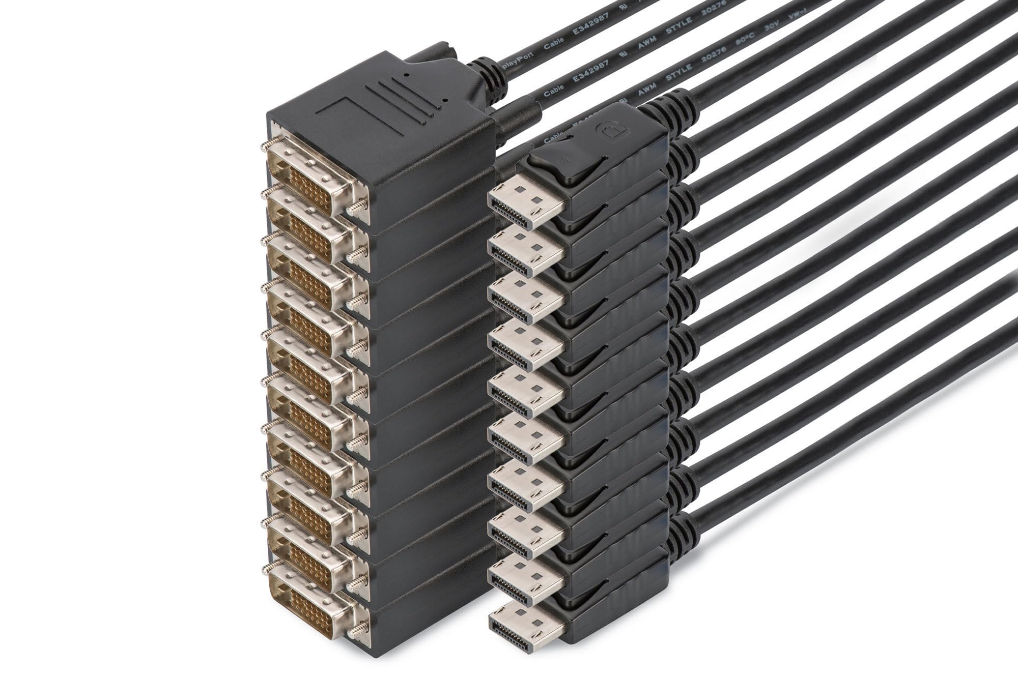 DIGITUS DisplayPort adapter cable, DP - DVI (24 + 1) M/2.0m, set of 10, full HD, CE, black