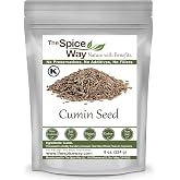 The Spice Way Cumin Seeds - whole cumin seed 8 oz resealable bag | Whole cumin seeds for toasting, oil tempering, rice, dals, pickles and fresh grinding; Kosher Certified