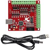 DWEII Mach3 USB Interface Board, USB MACH3 100Khz Motion Controller Card, 4-Axis CNC Controller Card for Servo &amp; Stepper Motors, Limit Switch &amp; Input Devices, Compatible with Notebooks &amp; Tablets