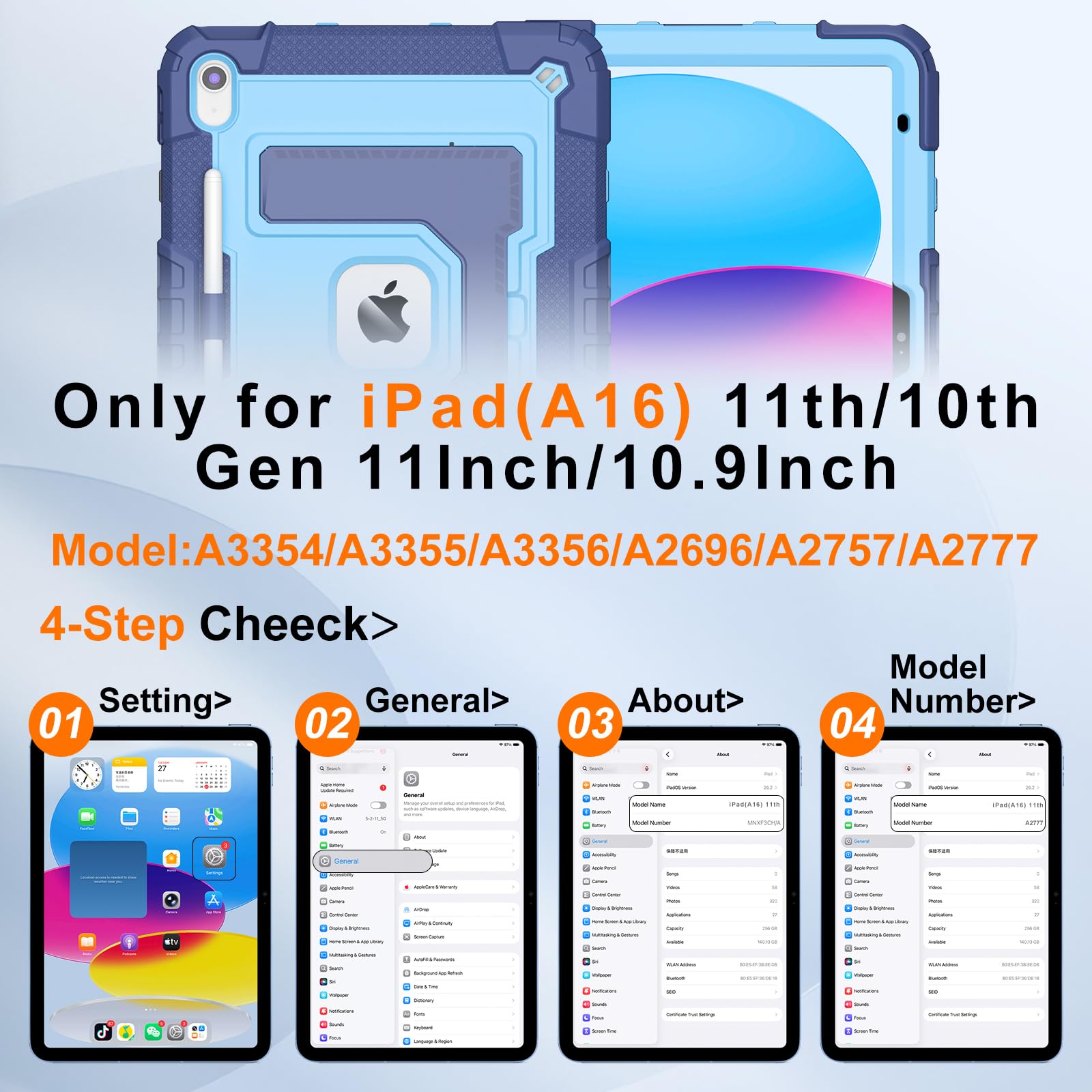 Condition photo showing New/Like New for case for ipad a16 11th/10th generation 11/10.9 inch 2025/2022, ubearkk for ipad a16 case military gr