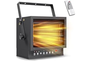 Riseon 7500W Electric Garage Heater with Remote, Ceiling Mount Shop Heater, Garage Space Heaters with ECO Mode, 12H Timer, Thermostat, Overheat Protection, for Garage Workshops Warehouses Industrial