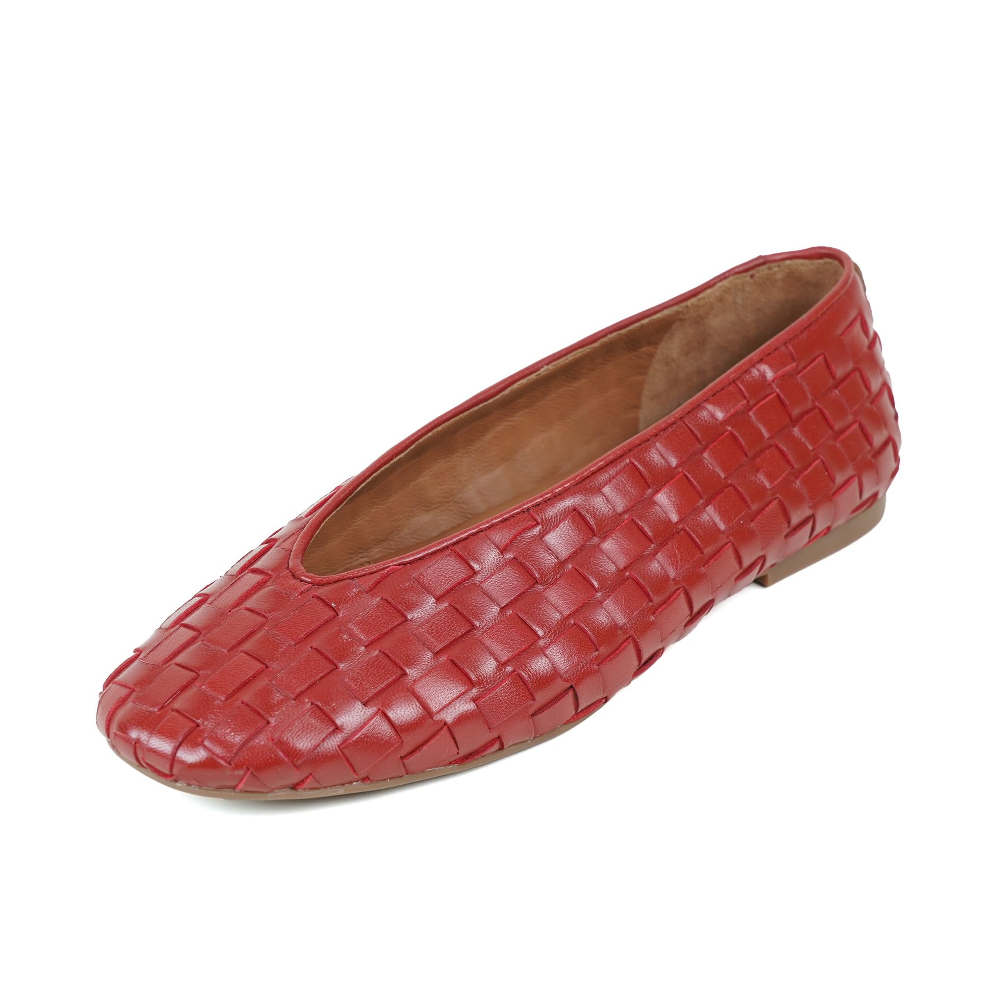 Gentle Souls by Kenneth Cole Willow Woven Burnt RED Leather 12