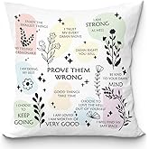 uinwk Prove Them Wrong Motivational Pillow, 18x18 - Inspirational & Positive Covers for Therapist Office & School Counselor, Mental Health Decor - Gifts for Girls
