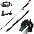 ZHICONG Demon Katana Sword, Light Up Sword, 41 Inches Rechargeable, with Display Stand and Belt, Suitable for Tanjiro Cosplay and Collection, Anime Original Texture.