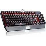 LESHP Teclado Mec&aacute;nico Gaming con Disposici&oacute;n Espa&ntilde;ola (retroiluminaci&oacute;n LED rojo, 105 teclas, tiene &ntilde;)